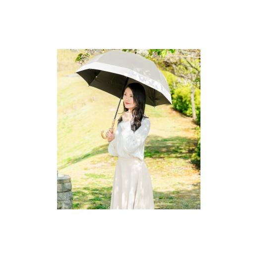ふるさと納税 雑貨・日用品 兵庫県 芦屋市 ロサブラン 日傘 ラージ コンビ 60cm グレージュ×アイボリー | 100% 完全遮光 晴雨兼用 Rose blanc 傘 カサ uvカ…