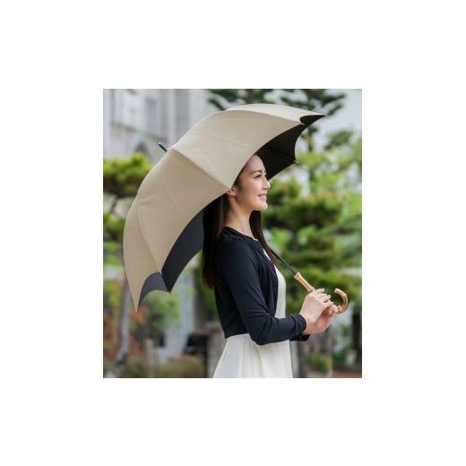 ふるさと納税 雑貨・日用品 兵庫県 芦屋市 ロサブラン 日傘 ラージ プレーン 60cm シャンパンベージュ(ブラウンステッチ) | 100% 完全遮光 晴雨兼用 Rose bla…
