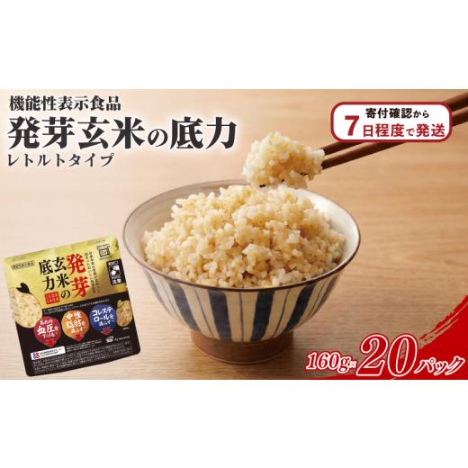 ふるさと納税 健康食品 埼玉県 羽生市 発芽玄米 パックごはん 160g × 20パック 玄米 米 機能性表示食品 生活習慣病 ケア 高血圧 中性脂肪 コレステロール 対…