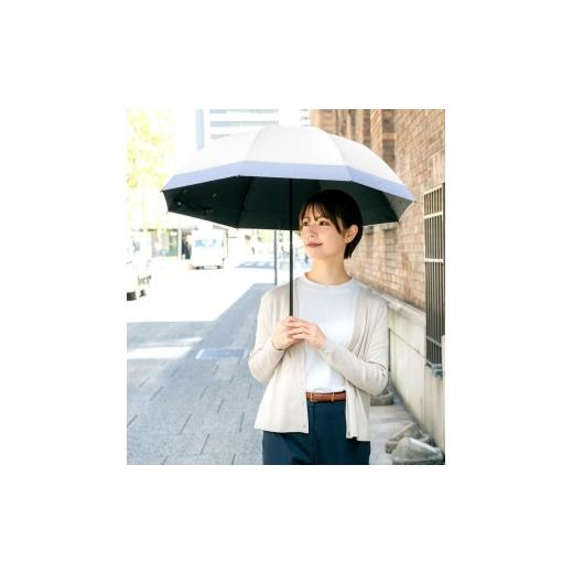 ふるさと納税 雑貨・日用品 兵庫県 芦屋市 ロサブラン 日傘 2段折り コンビ 50cm アイボリー×シエルブルー | 100% 完全遮光 晴雨兼用 Rose blanc 傘 カサ uv…