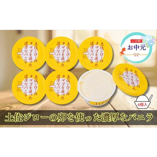 ふるさと納税 菓子 アイス 高知県 いの町 お中元 Made in 土佐 土佐ジローのタマゴを使った濃厚なバニラ6個(高知アイス)