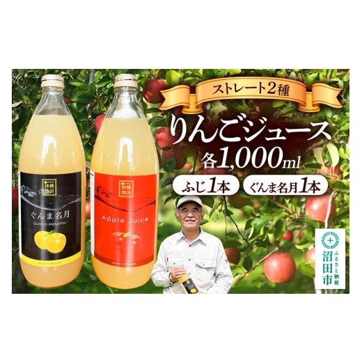 ふるさと納税 果汁飲料 りんご 群馬県 沼田市 りんごジュース ストレート ふじ1本・ぐんま名月1本 各1000ml ジュース りんご 100% 沼田 ふじ1本・ぐんま名月1…