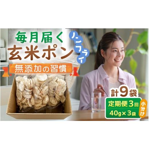ふるさと納税 菓子 福井県 越前町 [3ヶ月定期便] 素材のまま 国産無添加 玄米ポンおやつ シリアル 40g×3袋 小分け ノンフライ コシヒカリ 毎月届く 米菓子…