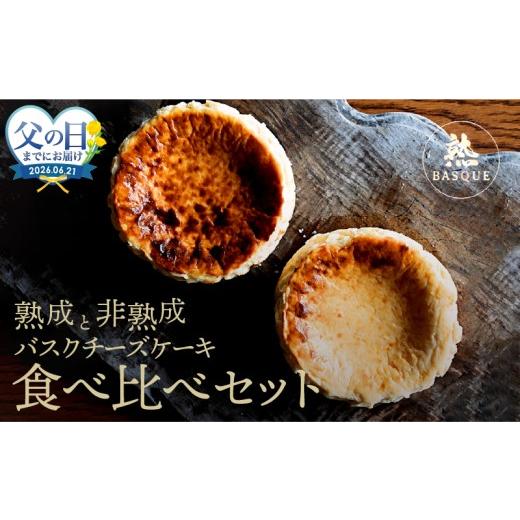ふるさと納税 ケーキ・カステラ チーズケーキ 北海道 浜中町 父の日までにお届け 熟成と非熟成バスクチーズケーキ食べ比べセット_H0041-101-fa