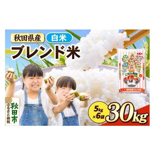 ふるさと納税 米 秋田県 秋田市 米 ブレンド米 白米 米どころ秋田県産 精米 30kg（5kg×6袋） 米 お米 こめ 白米 精米 ブランド米 小分け ご飯 ごはん 米どこ…_1