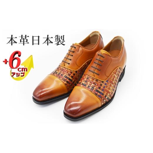 ふるさと納税 ファッション 靴 奈良県 大和郡山市 山羊革メッシュ ストレートチップ 6cmヒールアップ 本革 メンズ ロングノーズ 通気性 紳士靴 日本製 蒸れな…