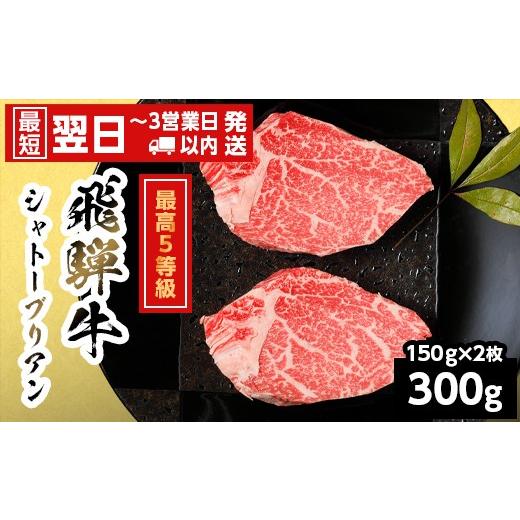 ふるさと納税 牛肉 岐阜県 七宗町 最短翌日発送 飛騨牛 最高5等級 シャトーブリアンステーキ 300g 150g×2枚 岐阜県産 黒毛和牛 5等級 シャトーブリアン ステ…