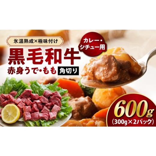 ふるさと納税 牛肉 モモ 大阪府 泉佐野市 氷温熟成×極味付け 黒毛和牛 赤身 うで・もも 角切り 600g 煮込み用 300g×2P 小分け 訳あり サイズ不揃い 簡単調…
