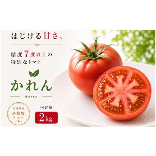 ふるさと納税 野菜類 トマト 宮城県 美里町 糖度7度以上 トマト かれん 2kg箱 / とまと 野菜