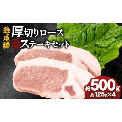 ふるさと納税 豚肉 ステーキ 宮崎県 延岡市 宮崎県産熟成豚 厚切りロースステーキセット 約125g×4個 N0105-YA2278 約125g×4個