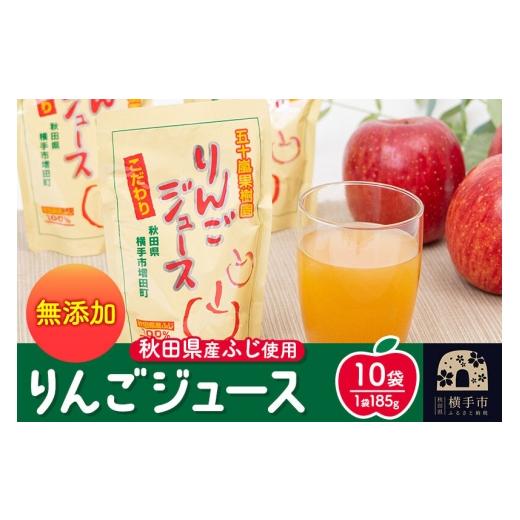 ふるさと納税 果汁飲料 りんご 秋田県 横手市 無添加りんごジュース(サンふじ) 10パック×1箱 りんご リンゴ 林檎 ストレート 無添加 果汁100%