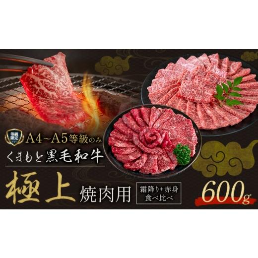 ふるさと納税 牛肉 熊本県 山江村 畜産農家応援企画 黒毛和牛 くまもと黒毛和牛 A4-A5等級 霜降り 赤身 食べ比べ セット 焼肉用 600g 牛肉[7-14日以内に出荷…