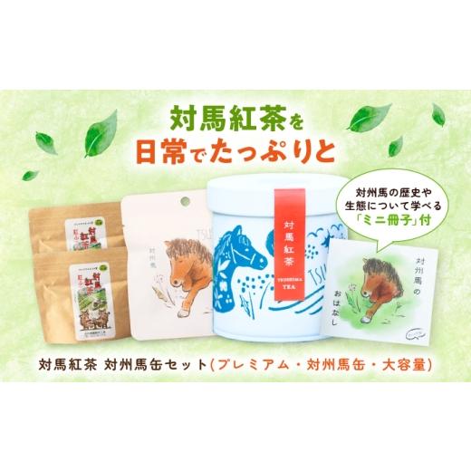 ふるさと納税 紅茶 茶葉・ティーバッグ 長崎県 対馬市 対馬紅茶 対州馬セット(缶・プレミアム・大容量) [対馬市] つしま大石農園 紅茶 ティー お茶 飲料 W…