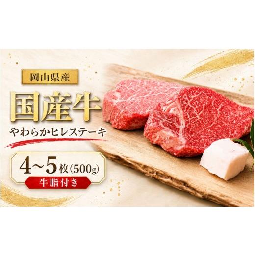 ふるさと納税 牛肉 ヒレ 岡山県 真庭市 岡山県産 国産牛 やわらかヒレステーキ 4〜5枚(500g) 牛脂付き 岡山県産 国産牛 ヒレステーキ 500g やわらか フィレ ヘ…