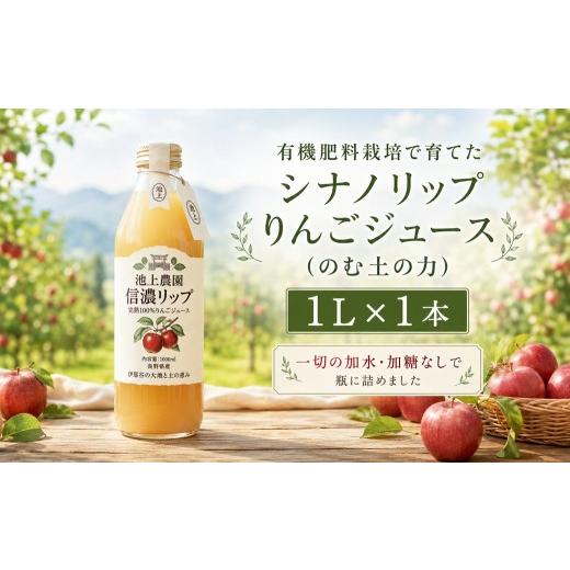 ふるさと納税 果汁飲料 りんご 長野県 伊那市 りんごジュース シナノリップジュース 1L×1本 のむ土の力 池上りんご農園 | 有機肥料栽培 原料 使用 長野県 伊…
