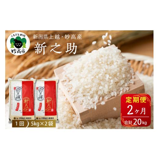 ふるさと納税 米 新潟県 妙高市  2026年6月下旬発送 定期便 令和7年産新潟県上越・妙高産新之助10kg×2回（計20kg） 2026年6月下旬より発送_1