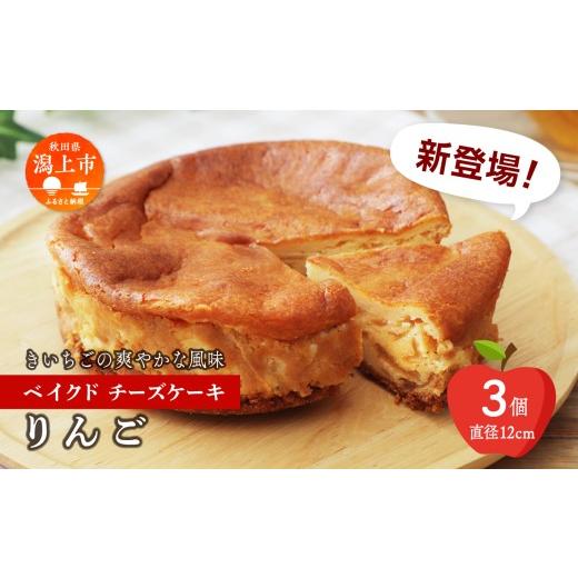 ふるさと納税 ケーキ・カステラ チーズケーキ 秋田県 潟上市 りんごのベイクドチーズケーキ 3個セット りんごのベイクドチーズケーキ 3個セット