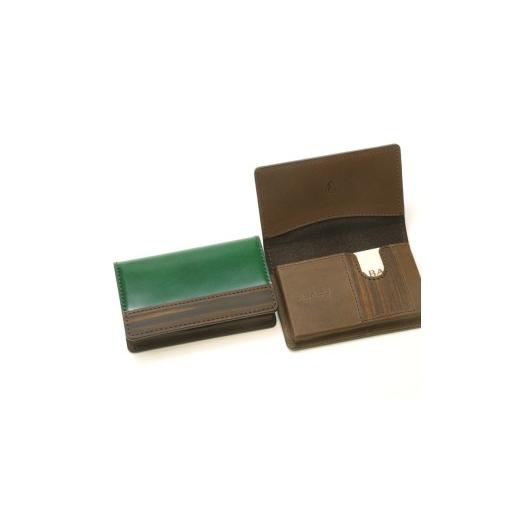 ふるさと納税 雑貨・日用品 新潟県 村上市 こだわりの革アイテム 名刺ケース コードバン仕様(グリーン)1087033 革製品 レザー 名刺入れ