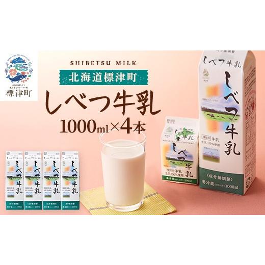 ふるさと納税 飲料類 牛乳 北海道 標津町 しべつ牛乳 1L × 4本 北海道産 パックミルク 1万円 以下 お裾分け 牛乳 乳製品 生乳 生乳100% 国産 ミルク みるく …