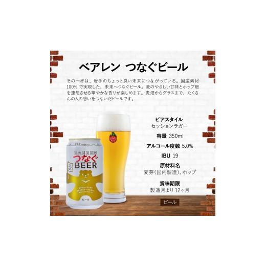 ふるさと納税 ビール 地ビール 岩手県 雫石町 ベアレンビール つなぐビール 350ml 24缶 ／ 岩手県産 稀少 希少 酒 お酒 ビール クラフトビール 地ビール 缶 缶…_3