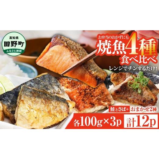 ふるさと納税 魚貝類 鮭 高知県 田野町 焼魚 4種食べ比べ(さば+鮭+旬の魚2種) 計12袋 鯖 サバ さけ サケ 秋鮭 焼き魚 レンジ 魚 魚介類 海鮮 国産 簡単 時短…