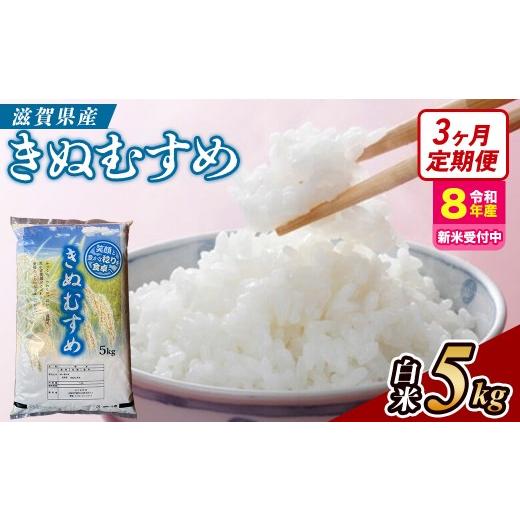 ふるさと納税 米 滋賀県 甲賀市 令和8年産 新米 先行予約 定期便 近江米きぬむすめ 5kgx3回定期便(精米) 2026年9月〜発送