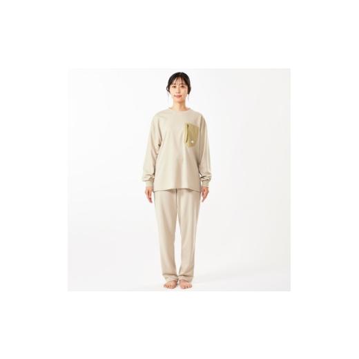 ふるさと納税 服 女 京都府 城陽市 LBL 就寝時におすすめのボディリカバリーウエア 夏冬上下4点セット Lサイズ ベージュ 1732223の画像
