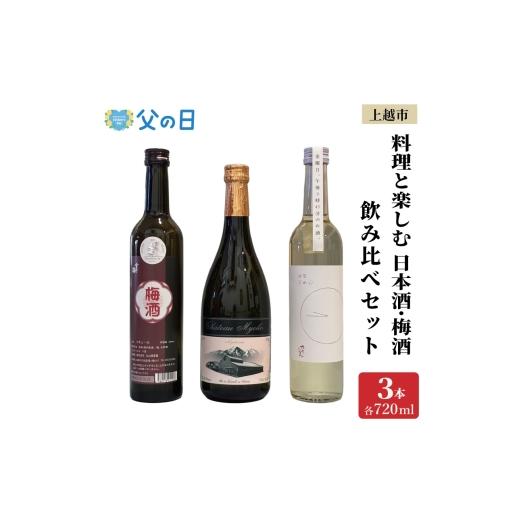 ふるさと納税 日本酒 新潟県 上越市 父の日 ギフト 料理と楽しむ 日本酒 梅酒 3本 飲み比べ セット 花じかん 雪中梅 シャトー妙高 食前酒 食中酒 食後酒 新潟…