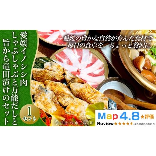 ふるさと納税 猪肉 愛媛県 四国中央市 愛媛イノシシ肉しゃぶしゃぶと万能だしと旨から竜田漬けのセット