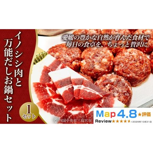 ふるさと納税 猪肉 愛媛県 四国中央市 イノシシ肉と万能だしのお鍋セット