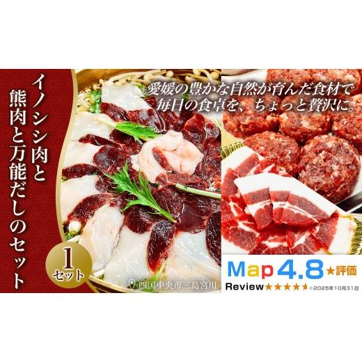 ふるさと納税 猪肉 愛媛県 四国中央市 イノシシ肉と熊肉と万能だしのセット