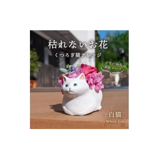 ふるさと納税 雑貨・日用品 花 山梨県 山梨市 くつろぎ猫(白猫)プリザーブドフラワー 〜ネコ好きの方への贈り物に〜 1716000