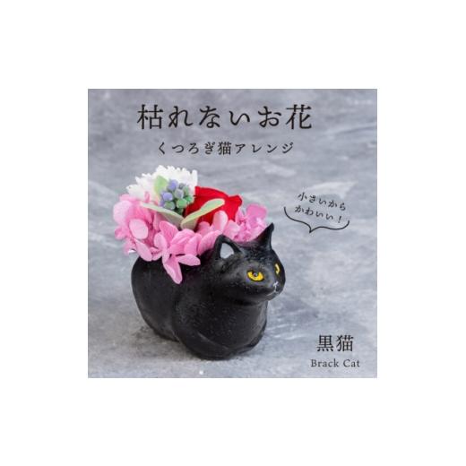 ふるさと納税 雑貨・日用品 花 山梨県 山梨市 くつろぎ猫(黒猫)プリザーブドフラワー 〜ネコ好きの方への贈り物に〜 1716002