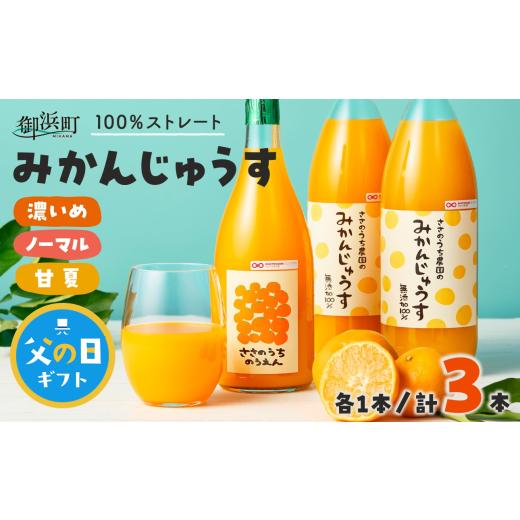 ふるさと納税 果汁飲料 みかん 三重県 御浜町 父の日ギフトに[ 6月19〜21日にお届けします ] ささのうち農園の みかんじゅうす 3本セット 100%ストレート…