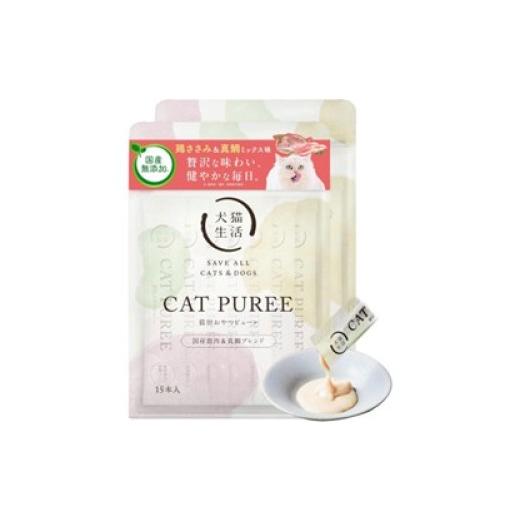 ふるさと納税 加工品等 東京都 新宿区 犬猫生活 猫用おやつピューレ 国産鶏肉&amp;真鯛味 1袋(15本入)×2袋 猫用 おやつピューレ 国産 鶏肉 真鯛 子猫 シニア …