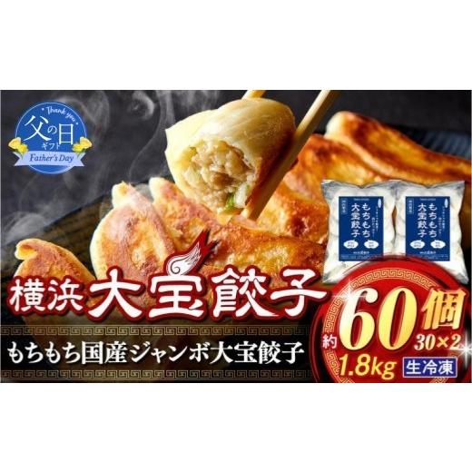 ふるさと納税 惣菜・レトルト 冷凍 神奈川県 横浜市 父の日当日にお届け 横浜大宝餃子 もちもち肉汁 ジャンボ餃子 60個(30×2)|国産食材使用 冷凍餃子 ギ…
