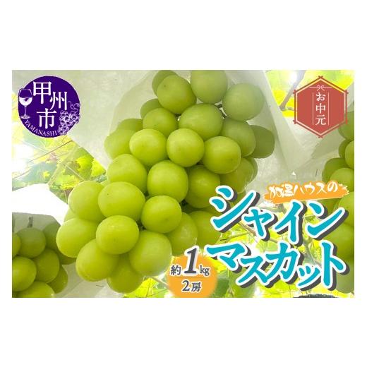 ふるさと納税 ぶどう マスカット 山梨県 甲州市 お中元対応 加温ハウスのシャインマスカット2房約1kg入り箱 2026年発送 (FGF)B-890-1 シャインマスカット…
