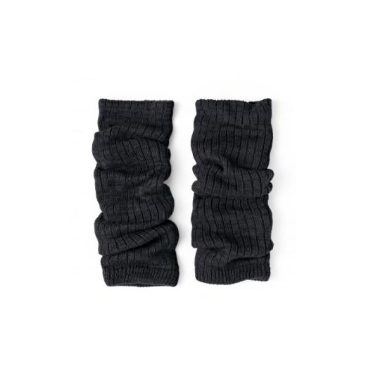 ふるさと納税 小物 群馬県 桐生市 ezu leg warmers シルクとコットンのレッグウォーマー おしゃれ リブ編み 黒色 1739287