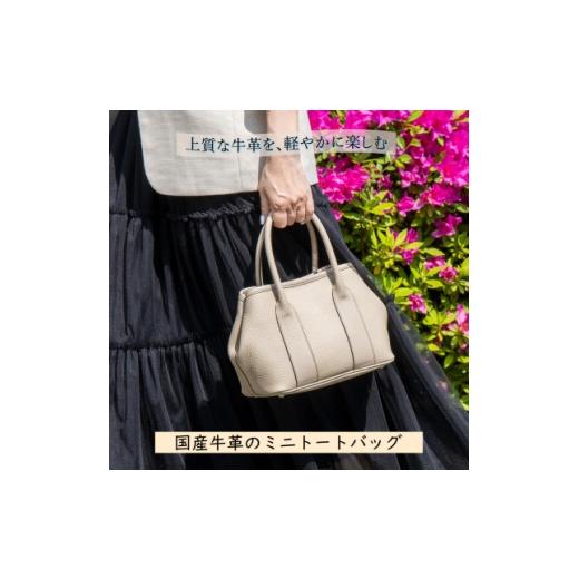 ふるさと納税 カバン 兵庫県 尼崎市 HEDGE 身軽に使えるミニトートバッグ ティエ SSサイズ シュリンク型押しサンドベージュ 1736910