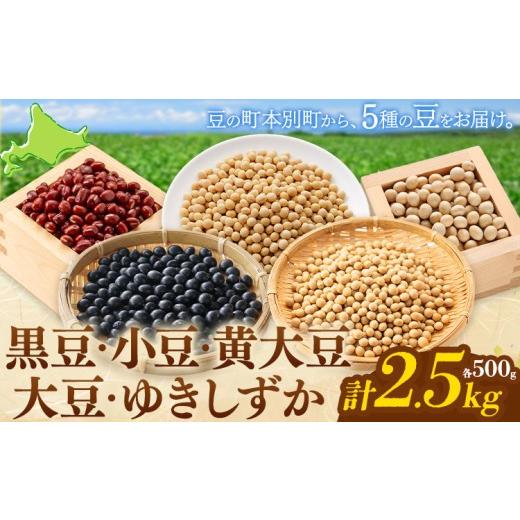 ふるさと納税 豆類 大豆 北海道 本別町 本別 豆 セット 各500g 5種類 2.5kg 特定非営利活動法人 銀河ほんべつ[30日以内に出荷予定(土日祝除く)]大豆 黒豆 小…