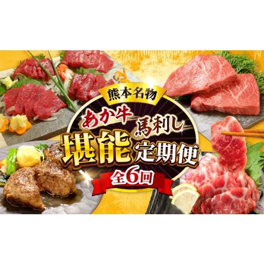 ふるさと納税 牛肉 熊本県 合志市 全6回定期便 熊本名産 あか牛と馬刺し 堪能定期便 計約2.46kg あか牛 馬刺し 特産品 熊本県 合志市 有限会社 三協畜産 AYCQ…