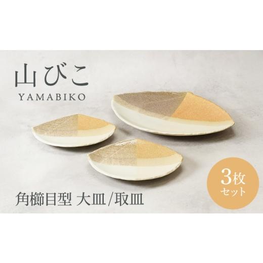 ふるさと納税 食器・グラス セット 岐阜県 土岐市 美濃焼 山びこ 角櫛目型 大皿 1枚 & 取皿 2枚 合計3枚セット カネ定製陶 プレート 食器セット 和食器 MEI3…