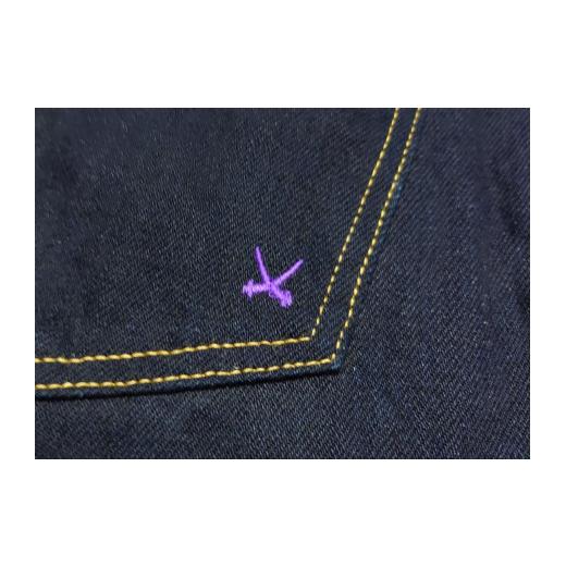 ふるさと納税 服 新潟県 妙高市 毘沙門天　天然藍ジーンズ　BI-24546IND×BK　タイトストレート W36(91cm) W36(91cm)の画像
