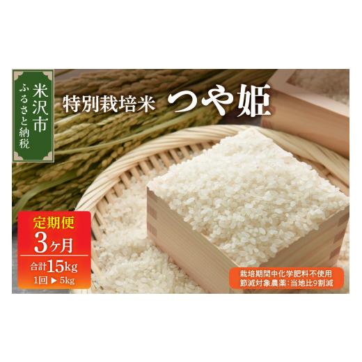 ふるさと納税 米 つや姫 山形県 米沢市 先行予約 2027年1月配送開始 3ヶ月定期便 令和8年産 つや姫 5kg × 3回 計 15kg 特別栽培米 栽培期間中化学肥料不使用…