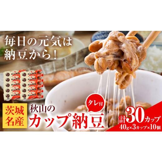 ふるさと納税 加工品等 納豆 茨城県 河内町 納豆 茨城名産 秋山納豆 カップ納豆 タレ付き 計30パック 有限会社秋山食品[30日以内に出荷予定(土日祝除く)]茨…