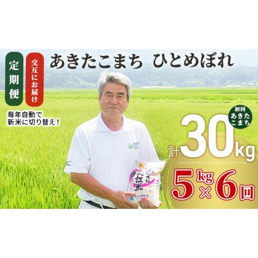 ふるさと納税 米 ひとめぼれ 秋田県 にかほ市 新米先行予約 11月以降順次発送予定 定期便 全6回 交互お届け/初回こまち あきたこまち&ひとめぼれ 食べ比べ…