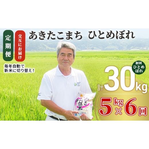 ふるさと納税 米 ひとめぼれ 秋田県 にかほ市 新米先行予約 11月以降順次発送予定 定期便全6回 交互お届け/初回ひとめ あきたこまち&ひとめぼれ食べ比べ 5…