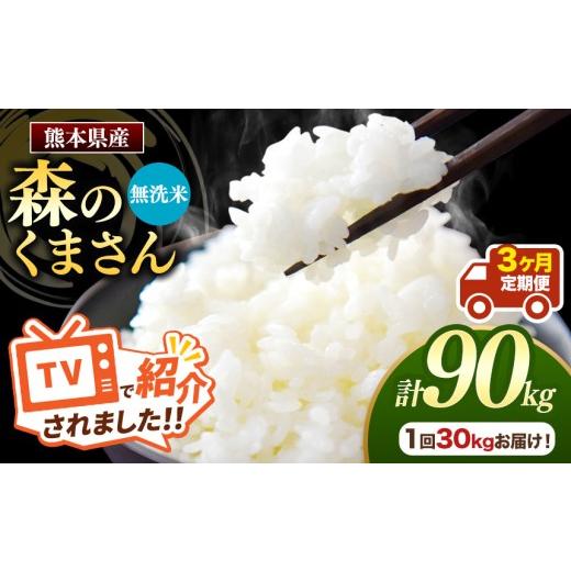 ふるさと納税 米 熊本県 玉名市 定期便3回 森のくまさん 無洗米 30kg | お米 米 無洗米 30キロ 90キロ 国産 国産米 熊本県 玉名市 くまもと たまな 30kg×3回…