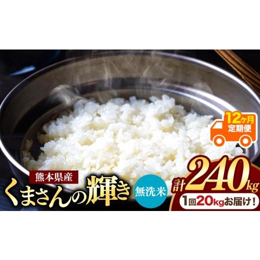 ふるさと納税 米 熊本県 玉名市 定期便12回 熊本県産 無洗米 くまさんの輝き 20kg | お米 米 こめ おこめ 精米 白米 20キロ 240キロ フードロス 国産 国産米 …