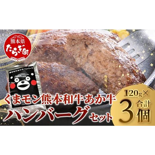 ふるさと納税 牛肉 熊本県 多良木町 ギフト対応 熊本県産 あか牛 100% ハンバーグ 120g×3個 ＼くまモン パッケージ/ 牛肉 くまモン ハンバーグ あか牛 牛…